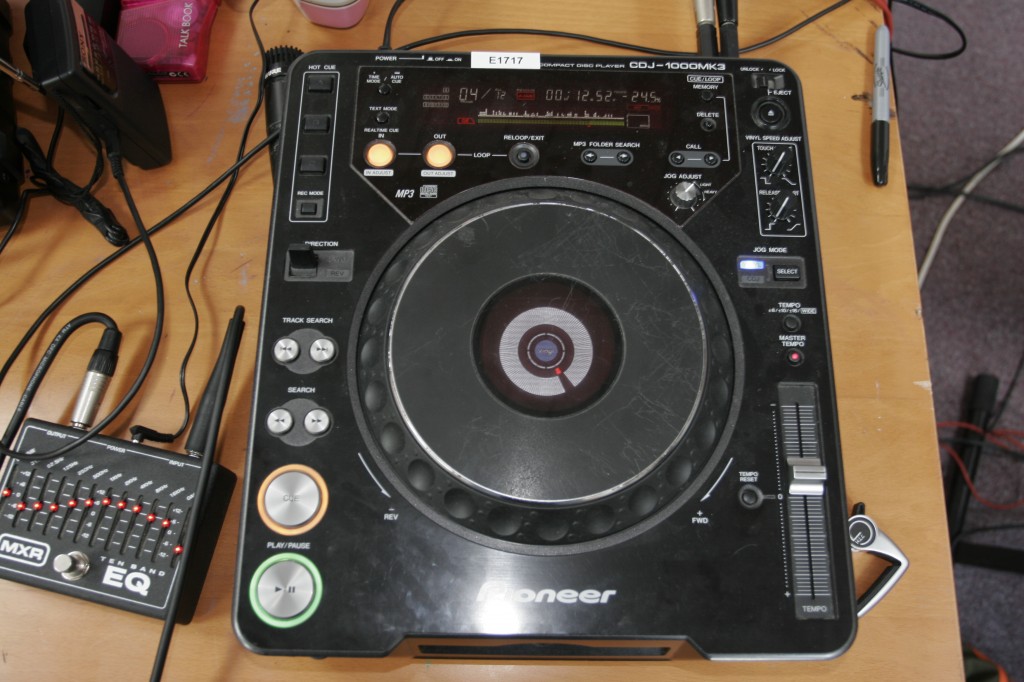 Karl's CD player which he used to feed home-made samples into the mix