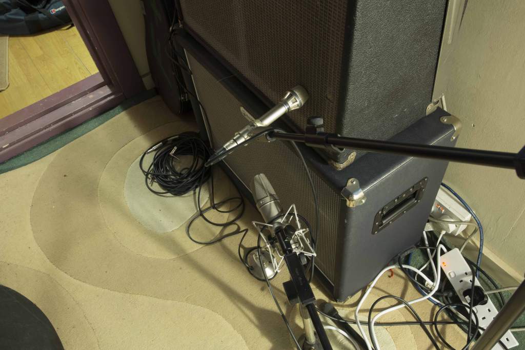 Mics on the speakers in the vocal booth